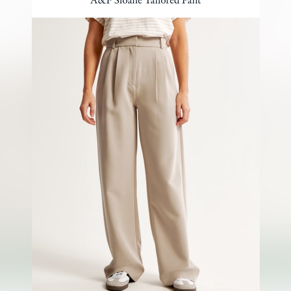 A&F Sloane Tailored Pants in tan/beige